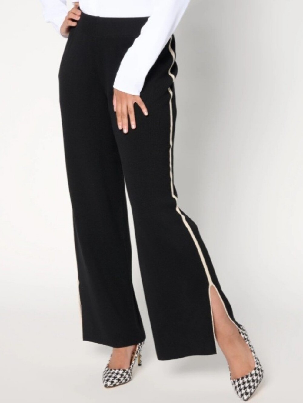 New Wide-Leg Sweater Knit Pants Large